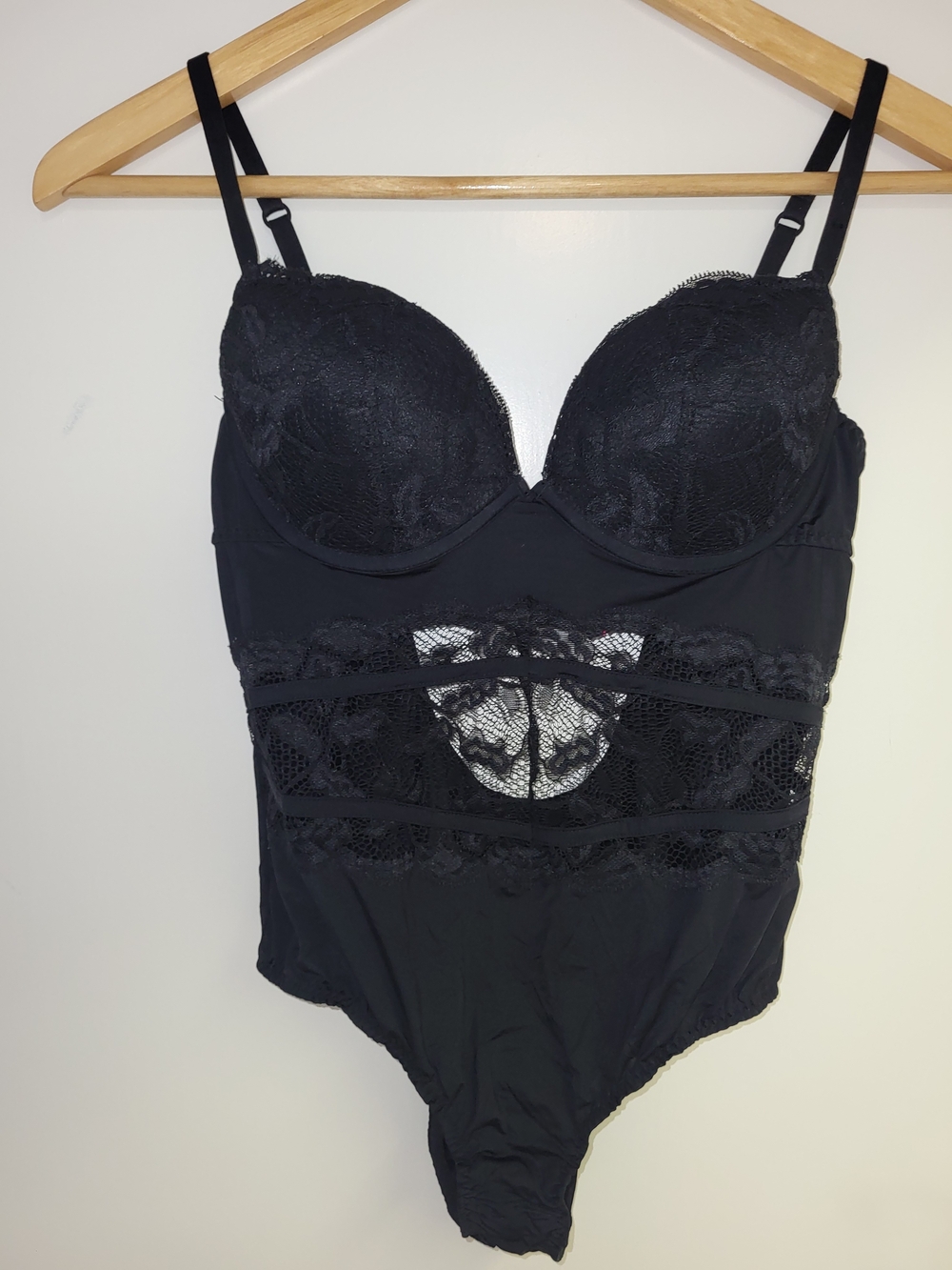 La SENZA Black Lace Bodysuit with Underwire Cups